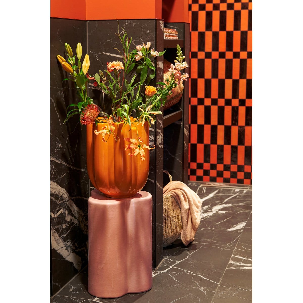 Mica Decorations Minda Tulpenvaas - H34 x Ø28 cm - Keramiek - Oranje