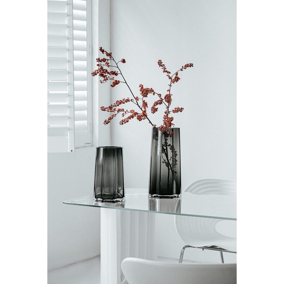 Element Accessories Modern-Klassiek Luxe hoge vaas, stijlvol Belgisch design, LENOX 40 Grijs