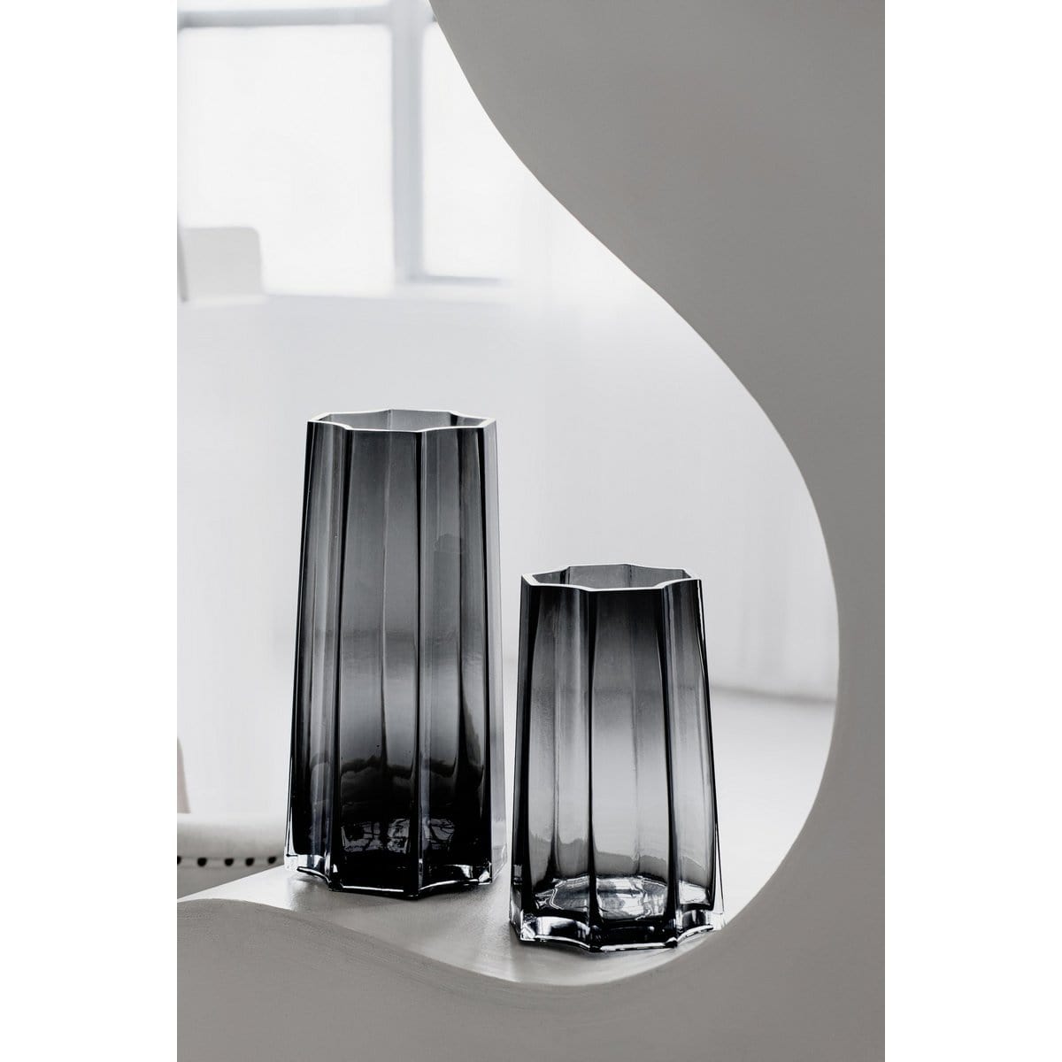 Element Accessories Modern-Klassiek Luxe hoge vaas, stijlvol Belgisch design, LENOX 40 Grijs