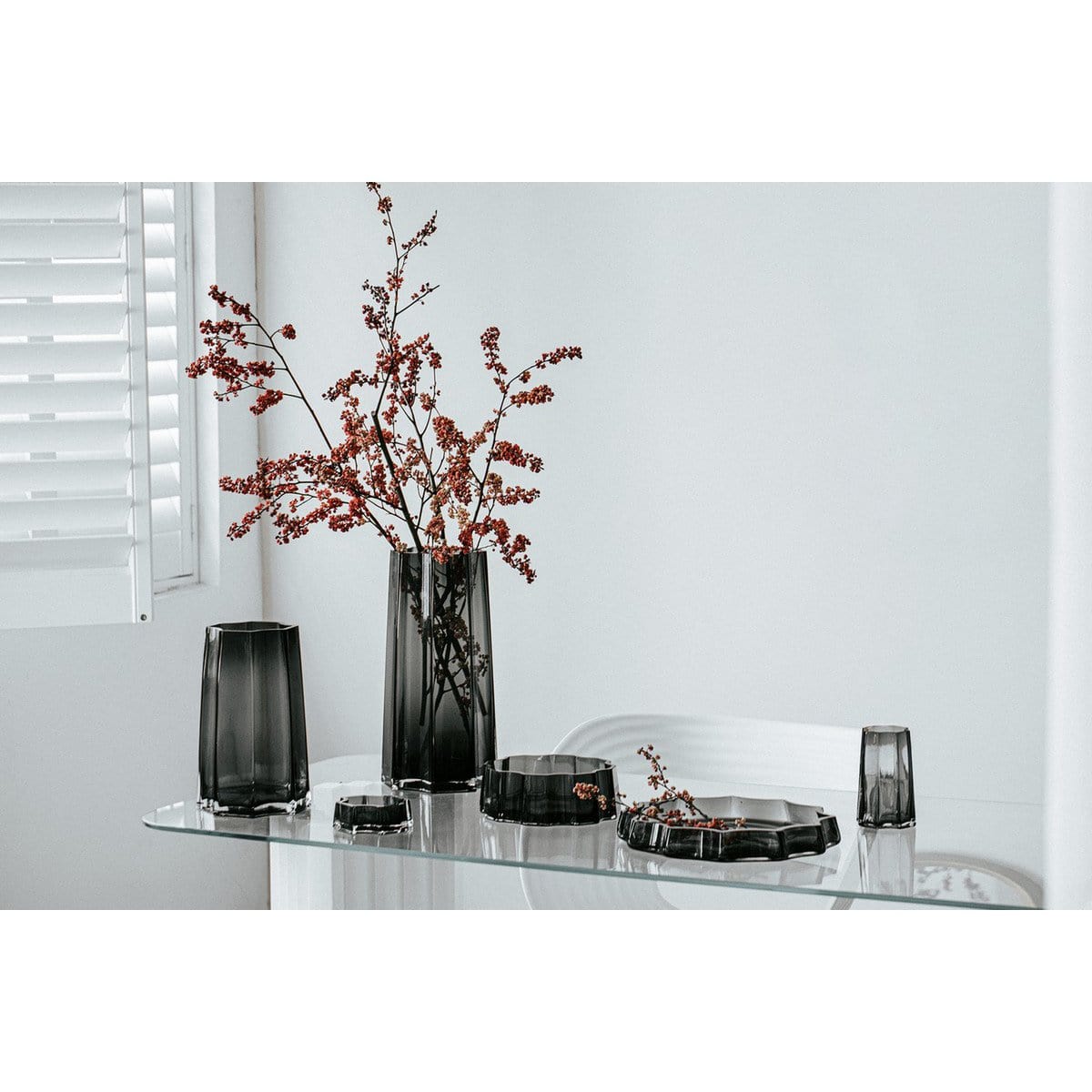 Element Accessories Modern-Klassiek Luxe hoge vaas, stijlvol Belgisch design, LENOX 40 Grijs