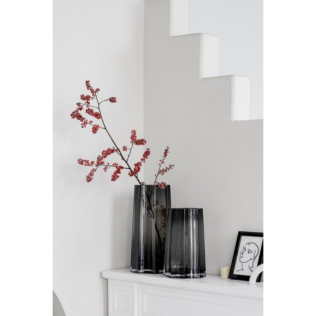 Element Accessories Modern-Klassiek Luxe hoge vaas, stijlvol Belgisch design, LENOX 40 Grijs