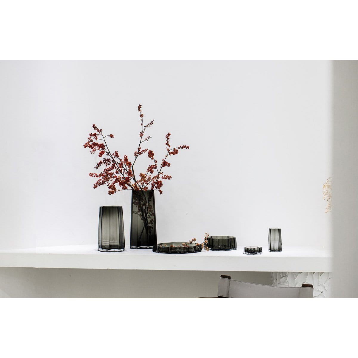 Element Accessories Modern-Klassiek Luxe hoge vaas, stijlvol Belgisch design, LENOX 40 Grijs