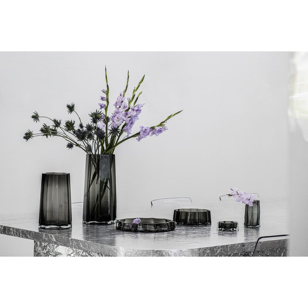 Element Accessories Modern-Klassiek Luxe hoge vaas, stijlvol Belgisch design, LENOX 40 Grijs