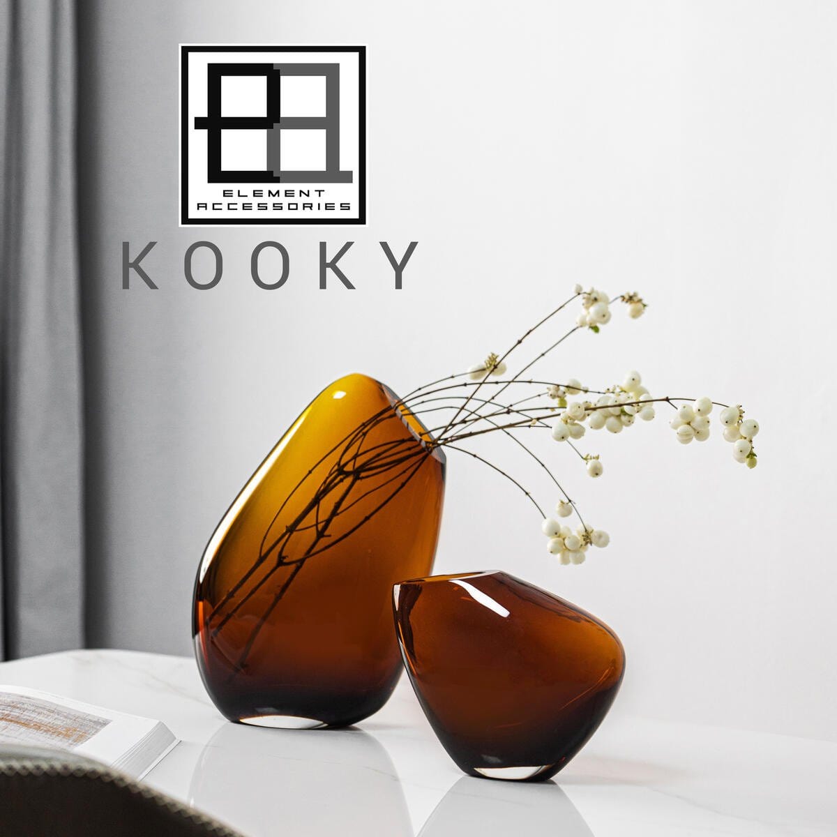 Element Accessories Moderne vaas, hoge design organische vorm, KOOKY16