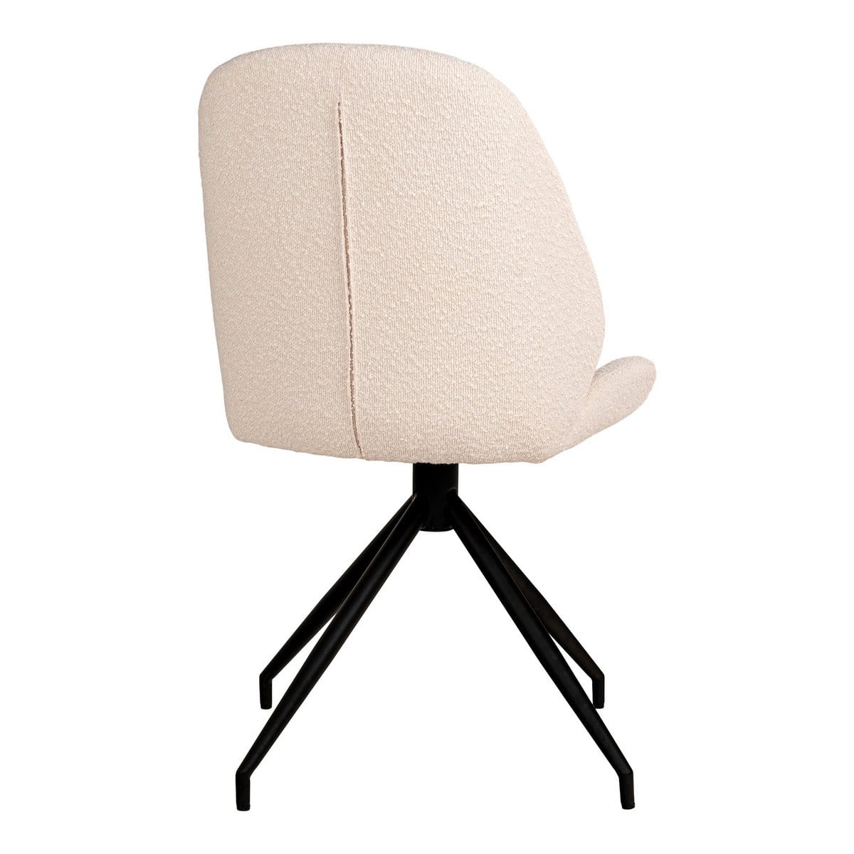 House Nordic ApS Monte Carlo Dining Chair - Eetkamerstoel in bouclé met draaibaar onderstel, wit met zwarte poten, HN1232 - Set van 2