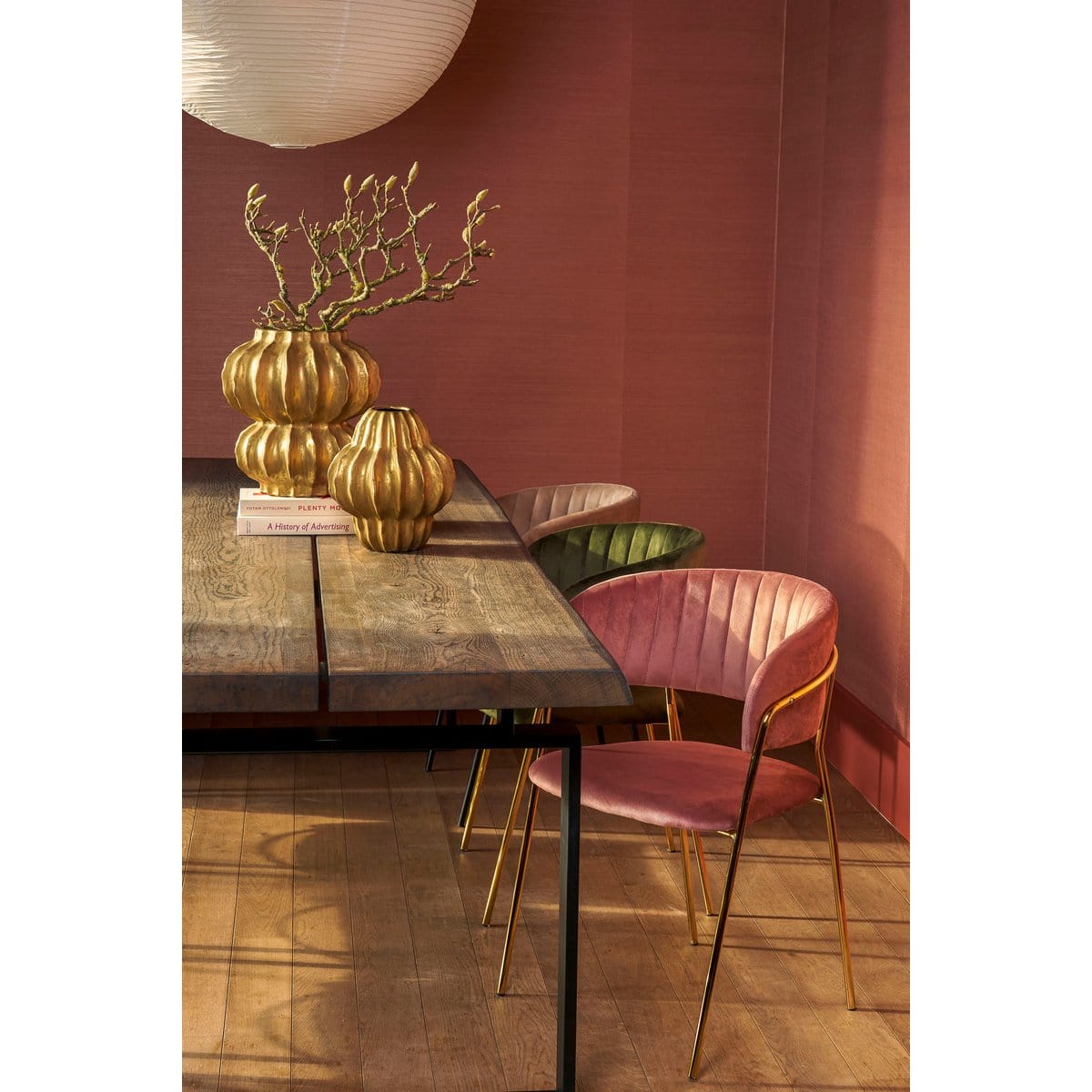 Mica Decorations Moony Eetkamerstoel - Velvet - Roze