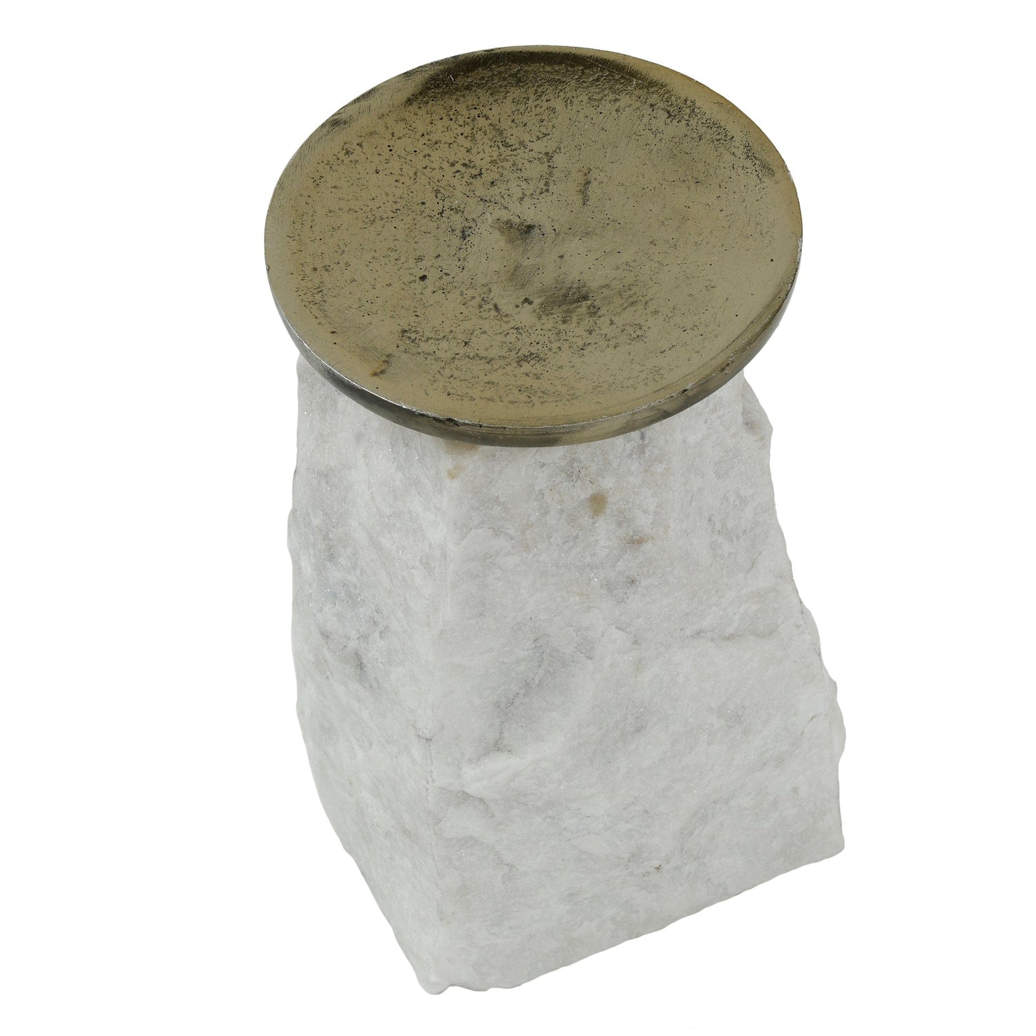 PTMD Nimo White Marble kandelaar antiek goud top L