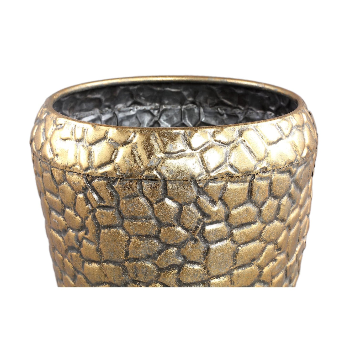 PTMD Noza Gold Zink crocoprint pot rond set van 3