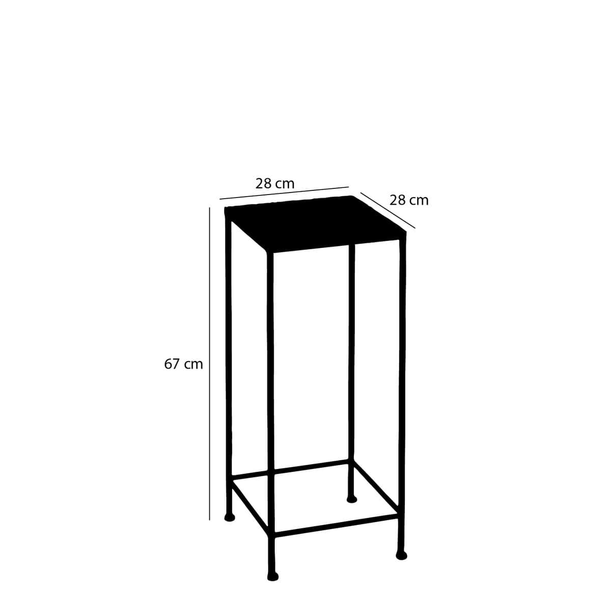 Mica Decorations Odile Bijzettafel voor Buiten - Set van 3 - L28 x B28 x H67 cm - Metaal - Bruin, Wit