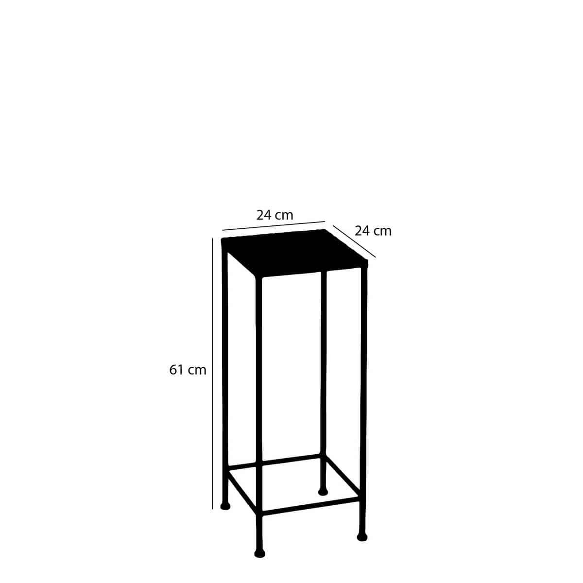 Mica Decorations Odile Bijzettafel voor Buiten - Set van 3 - L28 x B28 x H67 cm - Metaal - Bruin, Wit