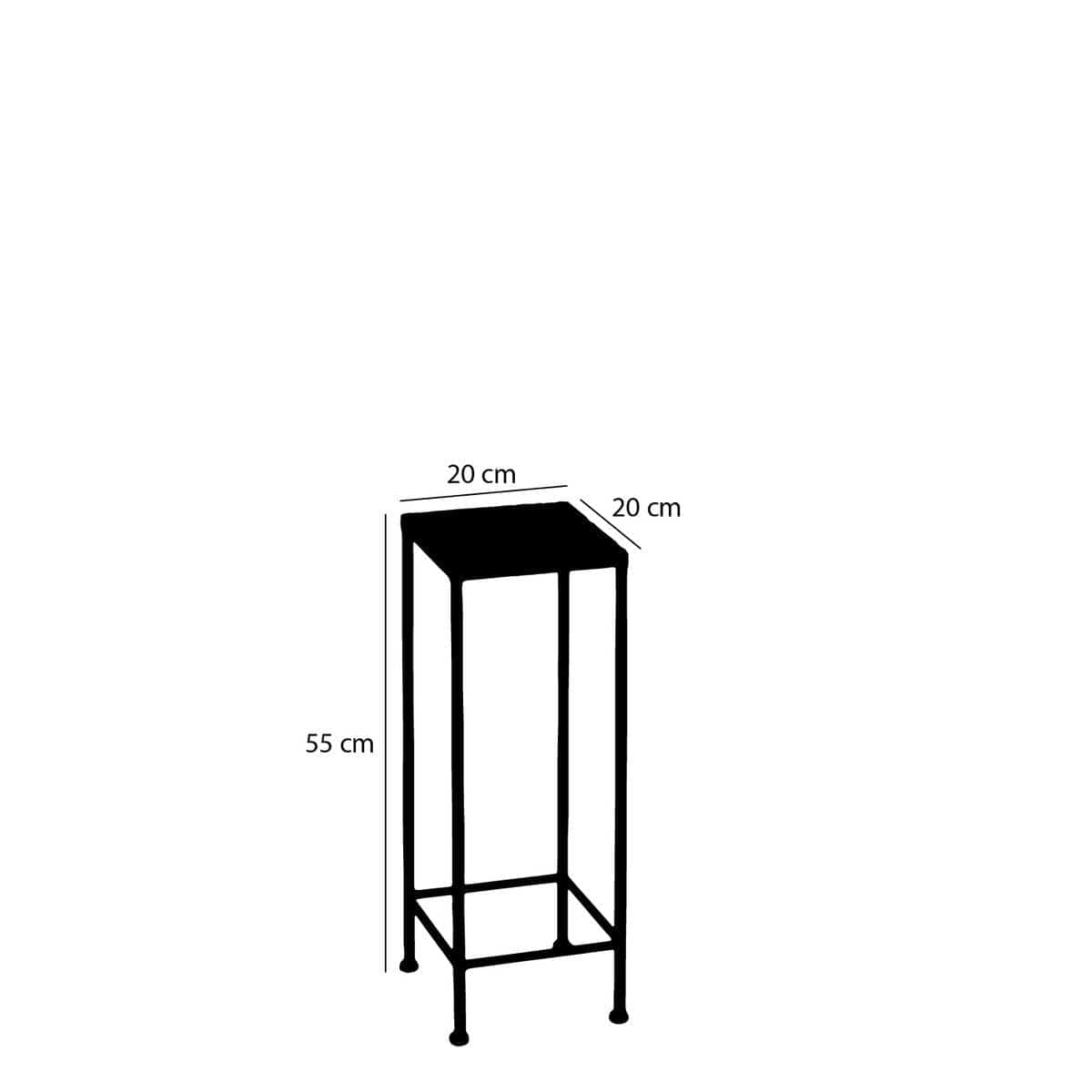 Mica Decorations Odile Bijzettafel voor Buiten - Set van 3 - L28 x B28 x H67 cm - Metaal - Bruin, Wit