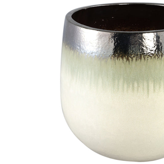 PTMD Oliver Cream keramische pot ombre rond SV3