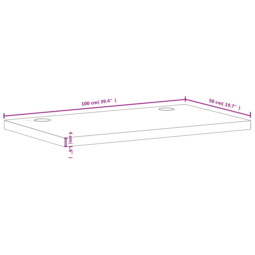 vidaXL Onderdelen en accessoires voor bureaus Bureaublad 100x50x4 cm massief beukenhout