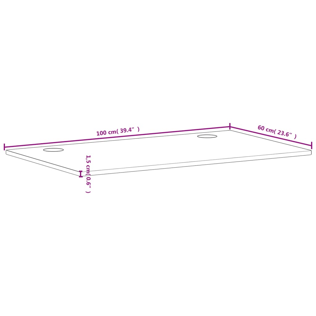 vidaXL Onderdelen en accessoires voor bureaus Bureaublad 100x60x1,5 cm massief beukenhout