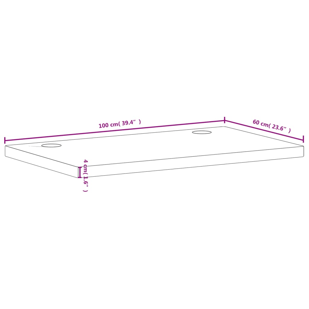 vidaXL Onderdelen en accessoires voor bureaus Bureaublad 100x60x4 cm massief beukenhout