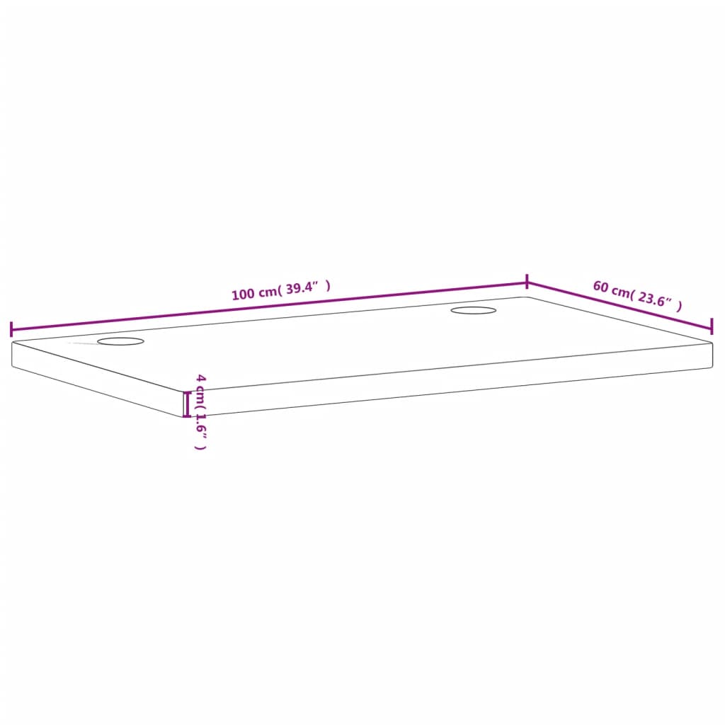 vidaXL Onderdelen en accessoires voor bureaus Bureaublad 100x60x4 cm massief beukenhout