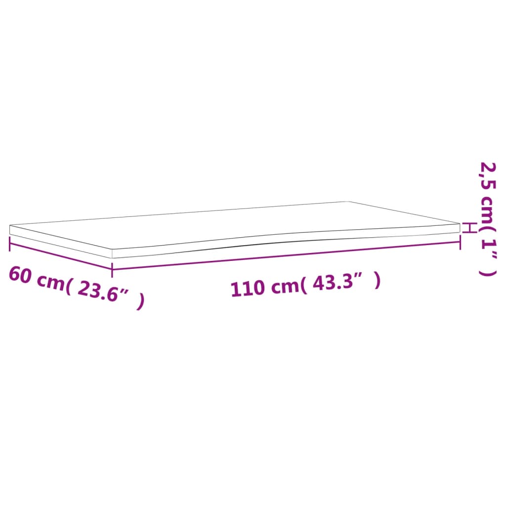 vidaXL Onderdelen en accessoires voor bureaus Bureaublad 110x(55-60)x2,5 cm massief beukenhout