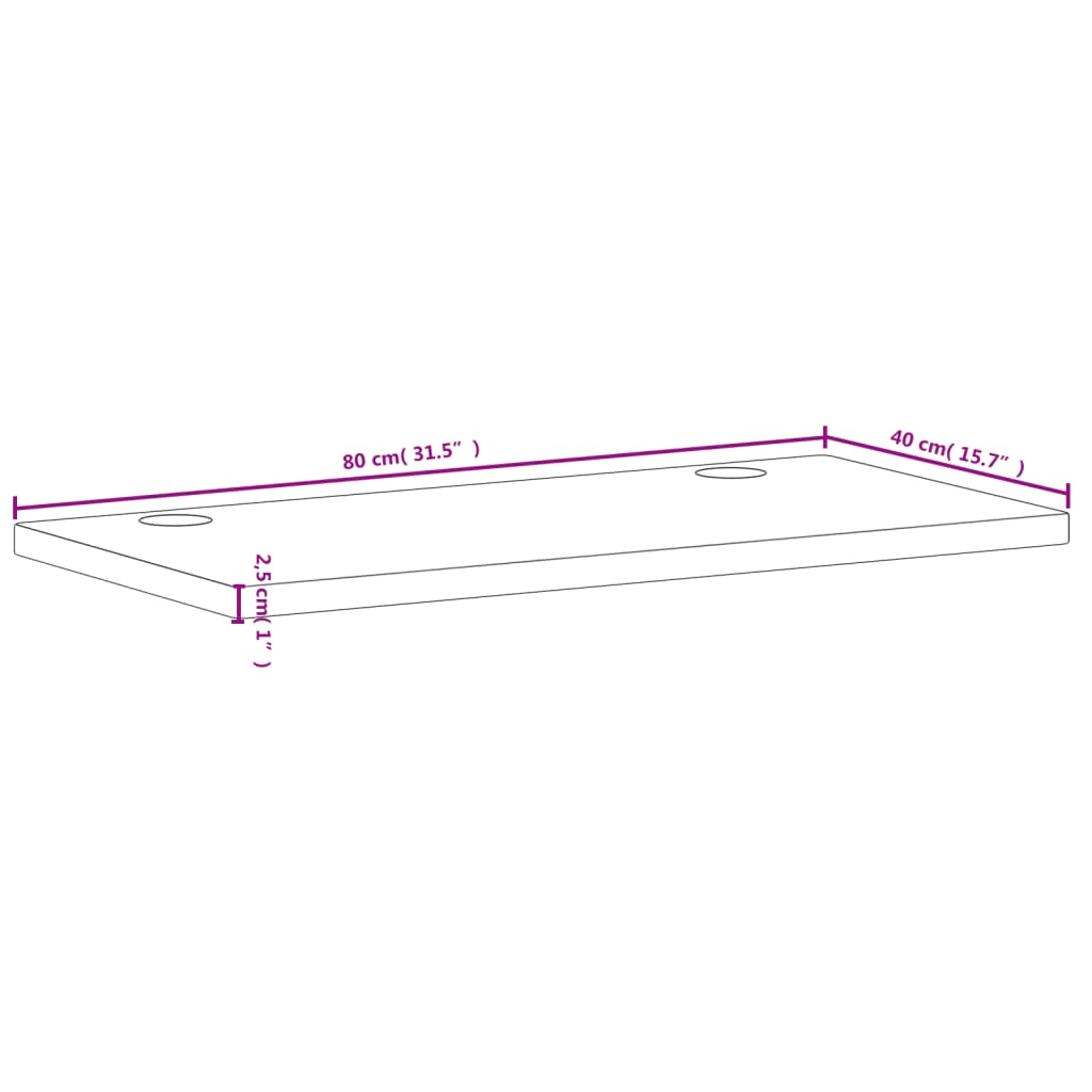 vidaXL Onderdelen en accessoires voor bureaus Bureaublad 80x40x2,5 cm massief beukenhout