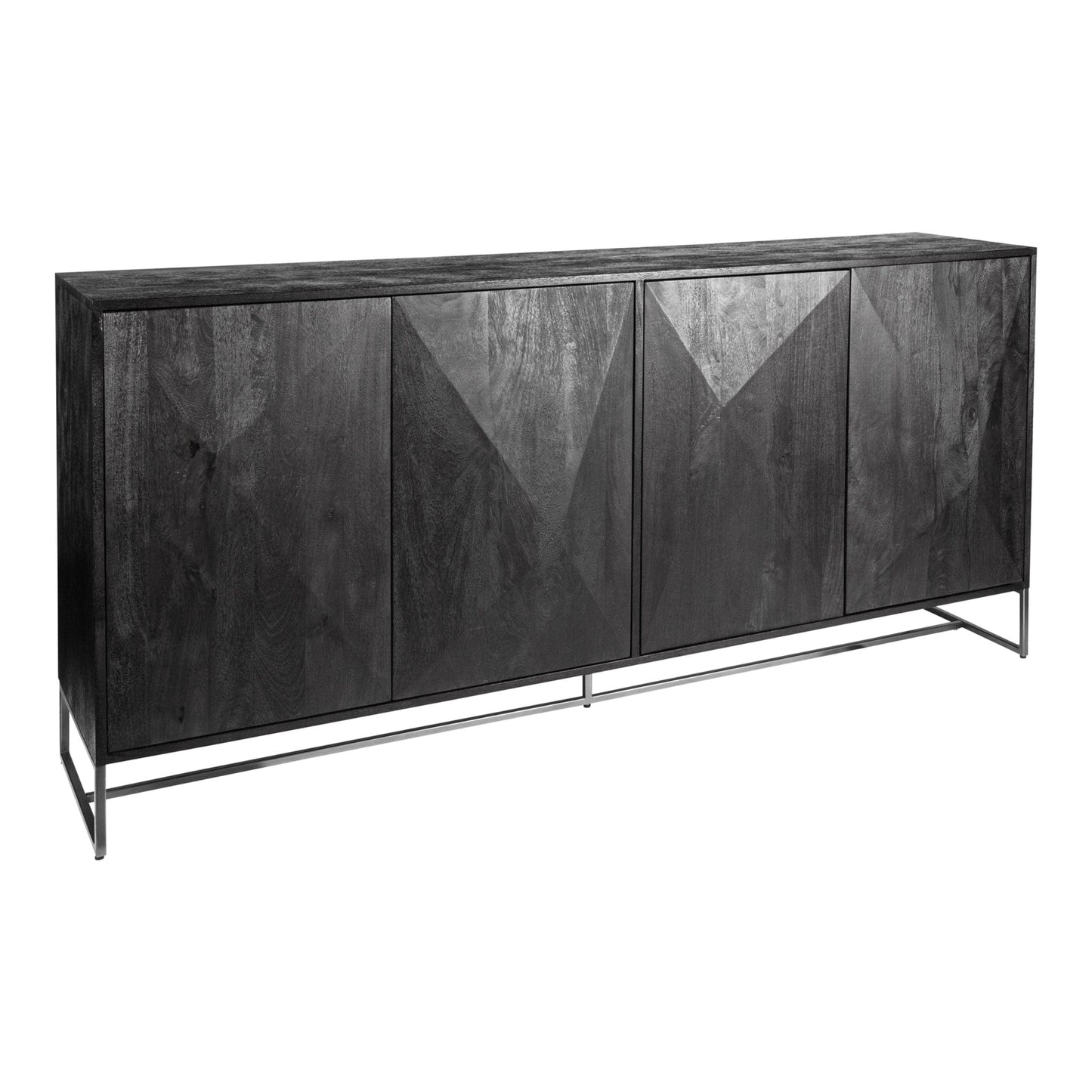 PTMD Onyx dressoir 4 drs Zwart/Zwart