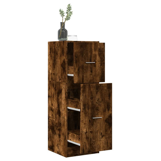 vidaXL Opbergkasten & lockerkasten Apothekerskast 40x41x118 cm bewerkt hout gerookt eikenkleurig