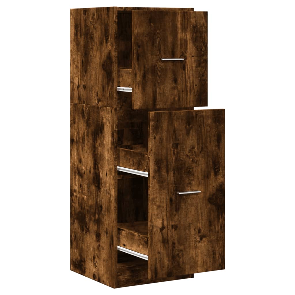 vidaXL Opbergkasten & lockerkasten Apothekerskast 40x41x118 cm bewerkt hout gerookt eikenkleurig