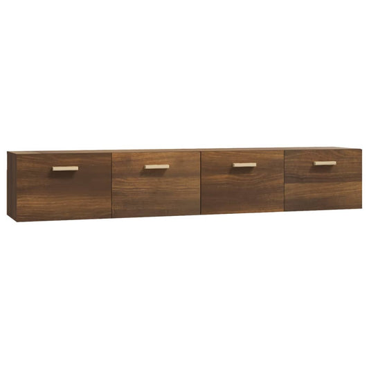 vidaXL Opbergkasten & lockerkasten Wandkasten 2 st 100x36,5x35 cm bewerkt hout bruin eikenkleur