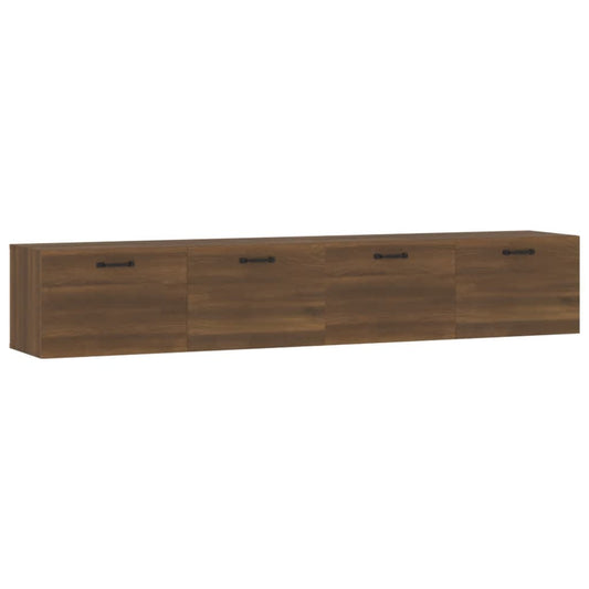 vidaXL Opbergkasten & lockerkasten Wandkasten 2 st 100x36,5x35 cm bewerkt hout bruin eikenkleur