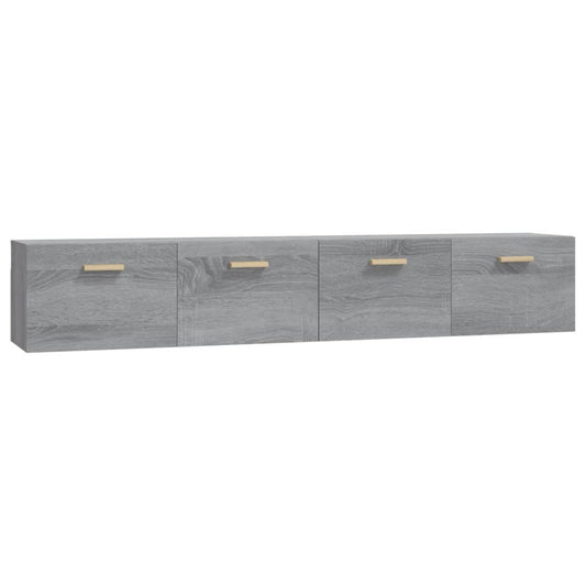 vidaXL Opbergkasten & lockerkasten Wandkasten 2 st 100x36,5x35 cm bewerkt hout grijs sonoma