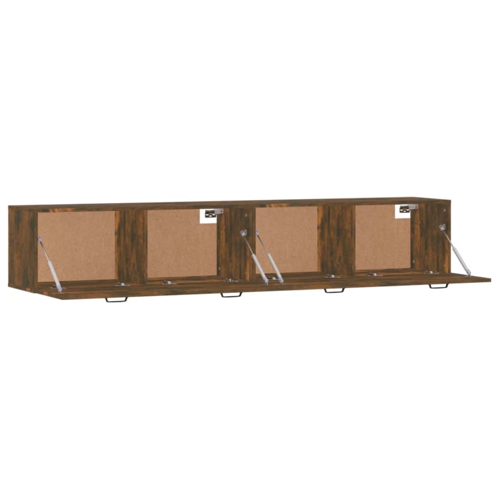 vidaXL Opbergkasten & lockerkasten Wandkasten 2 st 100x36,5x35cm bewerkt hout gerookt eikenkleurig