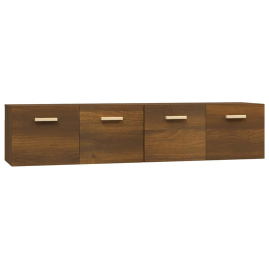 vidaXL Opbergkasten & lockerkasten Wandkasten 2 st 80x35x36,5 cm bewerkt hout bruin eikenkleur