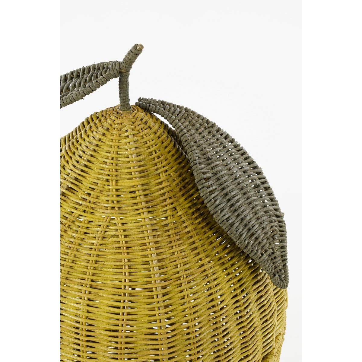 Mica Decorations Opbergmand met Deksel - Set van 2 - H48 x Ø30 cm - Rotan - Geel