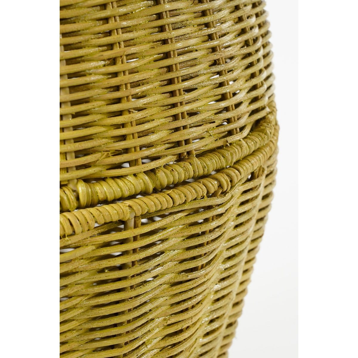 Mica Decorations Opbergmand met Deksel - Set van 2 - H48 x Ø30 cm - Rotan - Geel