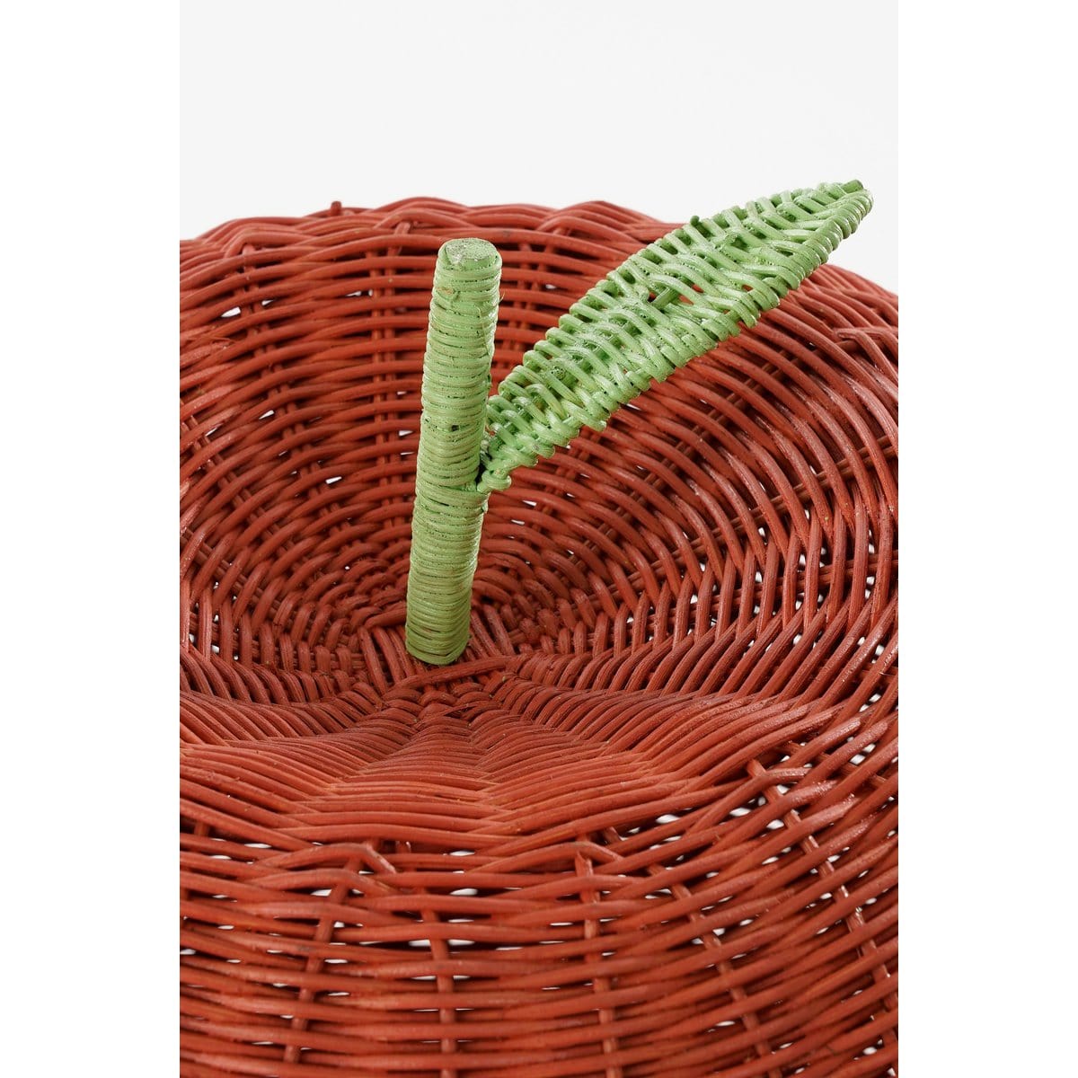 Mica Decorations Opbergmand met Deksel - Set van 2 - H48 x Ø30 cm - Rotan - Rood