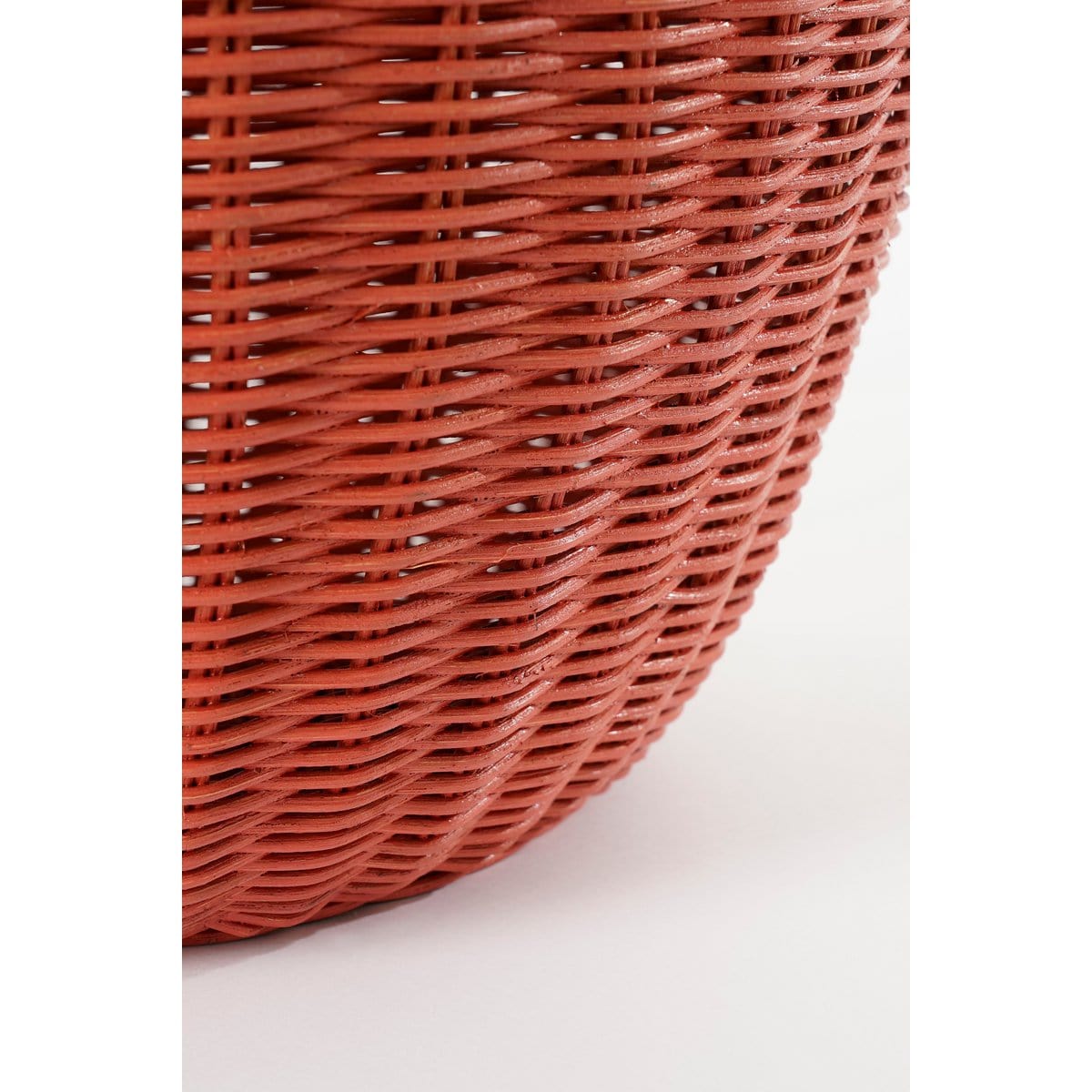 Mica Decorations Opbergmand met Deksel - Set van 2 - H48 x Ø30 cm - Rotan - Rood