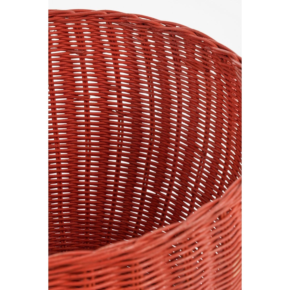 Mica Decorations Opbergmand met Deksel - Set van 2 - H48 x Ø30 cm - Rotan - Rood