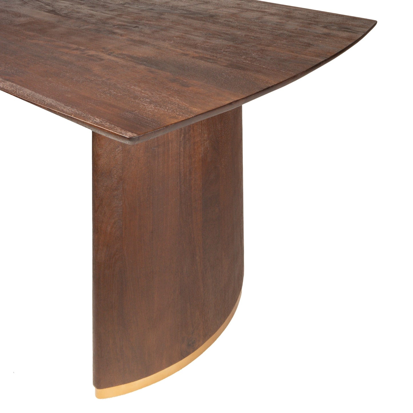 PTMD Ostara Bruine mangohouten eettafel 200cm gouden poot