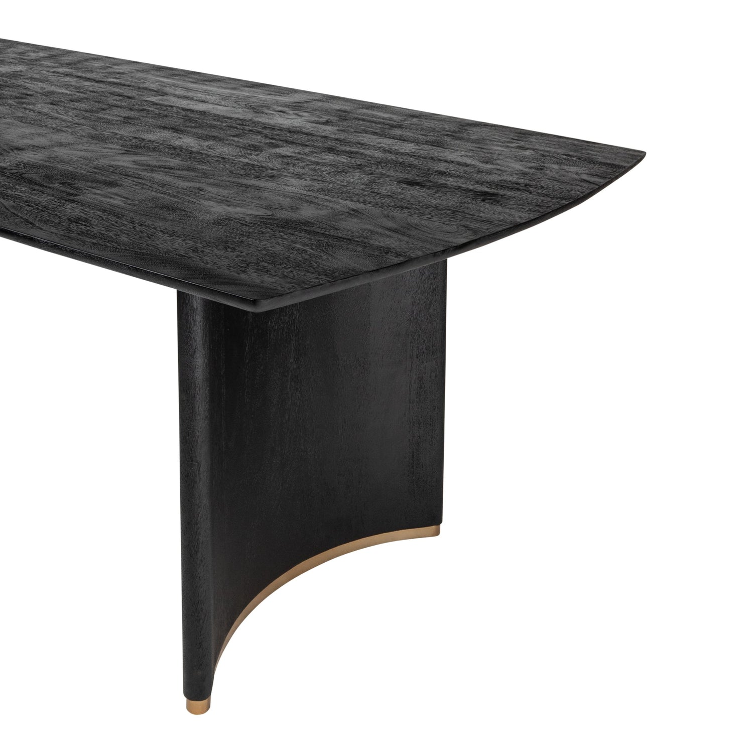 PTMD Ostara Zwarte mangohouten eettafel 200cm gouden poot