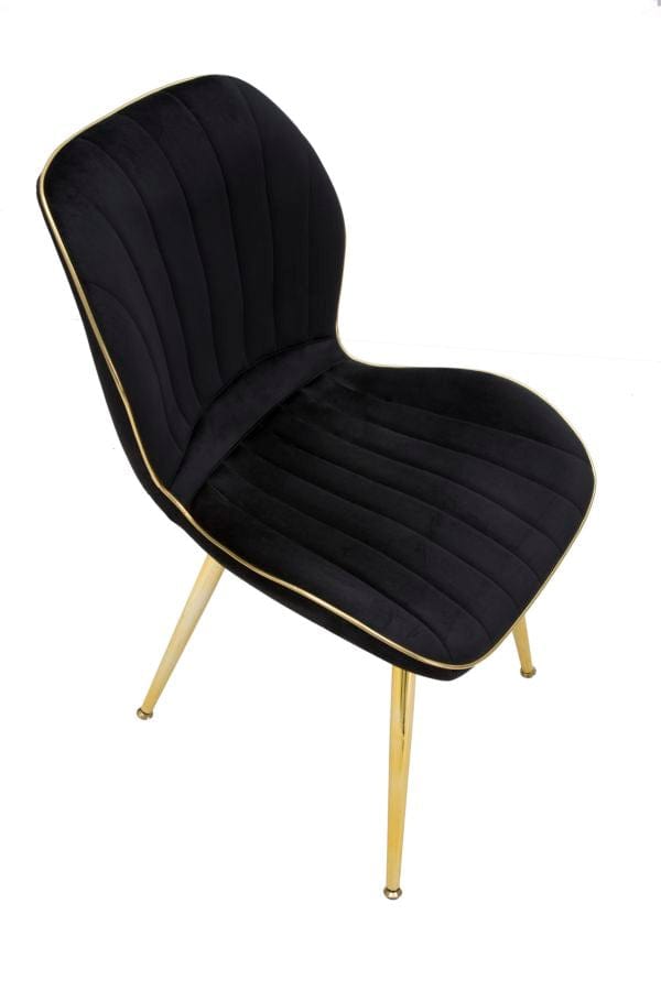 Mauro Ferretti PARIS CHAIR SPACE BLACK/GOLD SET 2 PZ CM 46X58X77