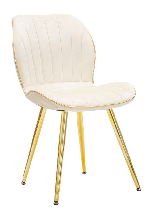 Mauro Ferretti PARIS CHAIR SPACE CREAM/GOLD SET 2 PZ CM 46X58X77