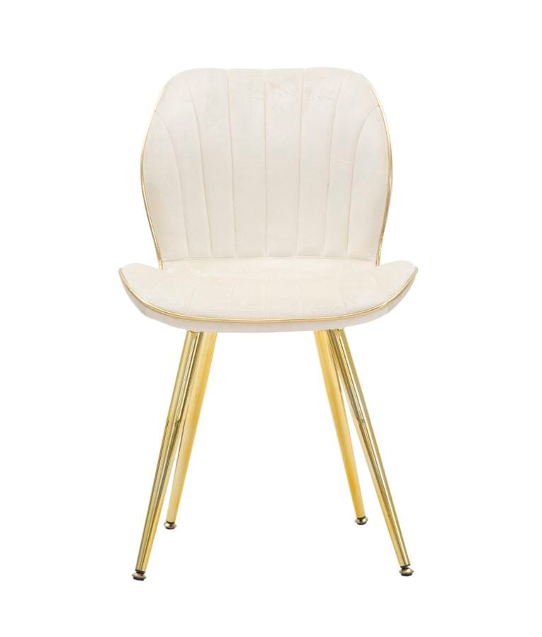 Mauro Ferretti PARIS CHAIR SPACE CREAM/GOLD SET 2 PZ CM 46X58X77