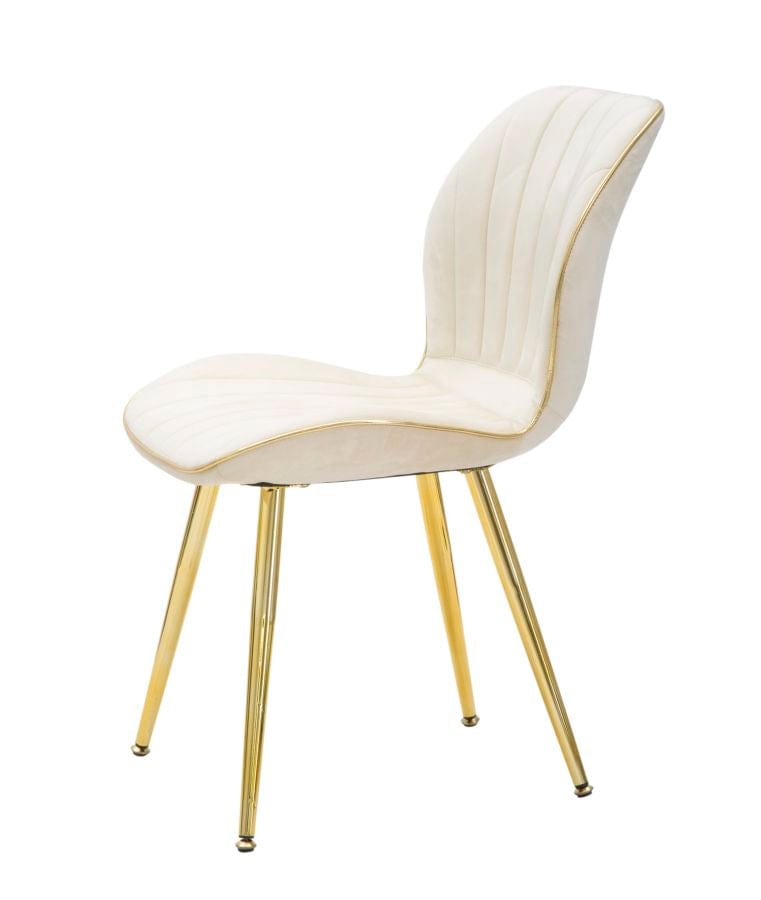 Mauro Ferretti PARIS CHAIR SPACE CREAM/GOLD SET 2 PZ CM 46X58X77