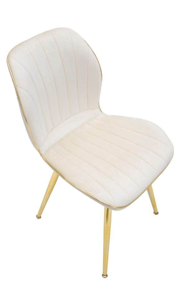 Mauro Ferretti PARIS CHAIR SPACE CREAM/GOLD SET 2 PZ CM 46X58X77