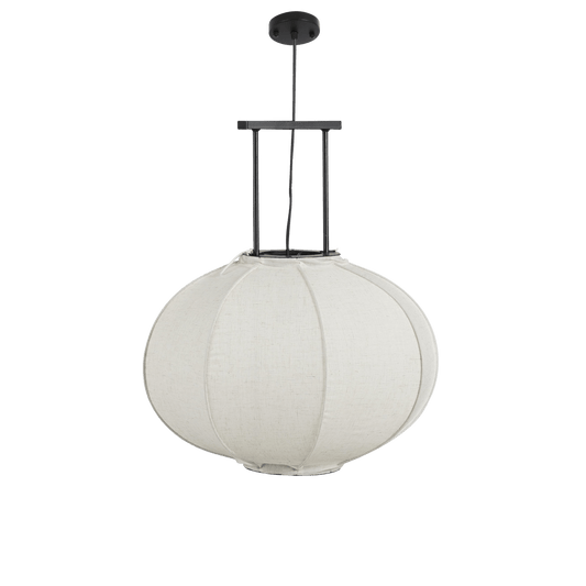 Mica Decorations Pego Hanglamp - H55 x Ø50 cm - Linnen - Off White