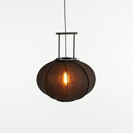 Mica Decorations Pego Hanglamp - H55 x Ø50 cm - Linnen - Zwart