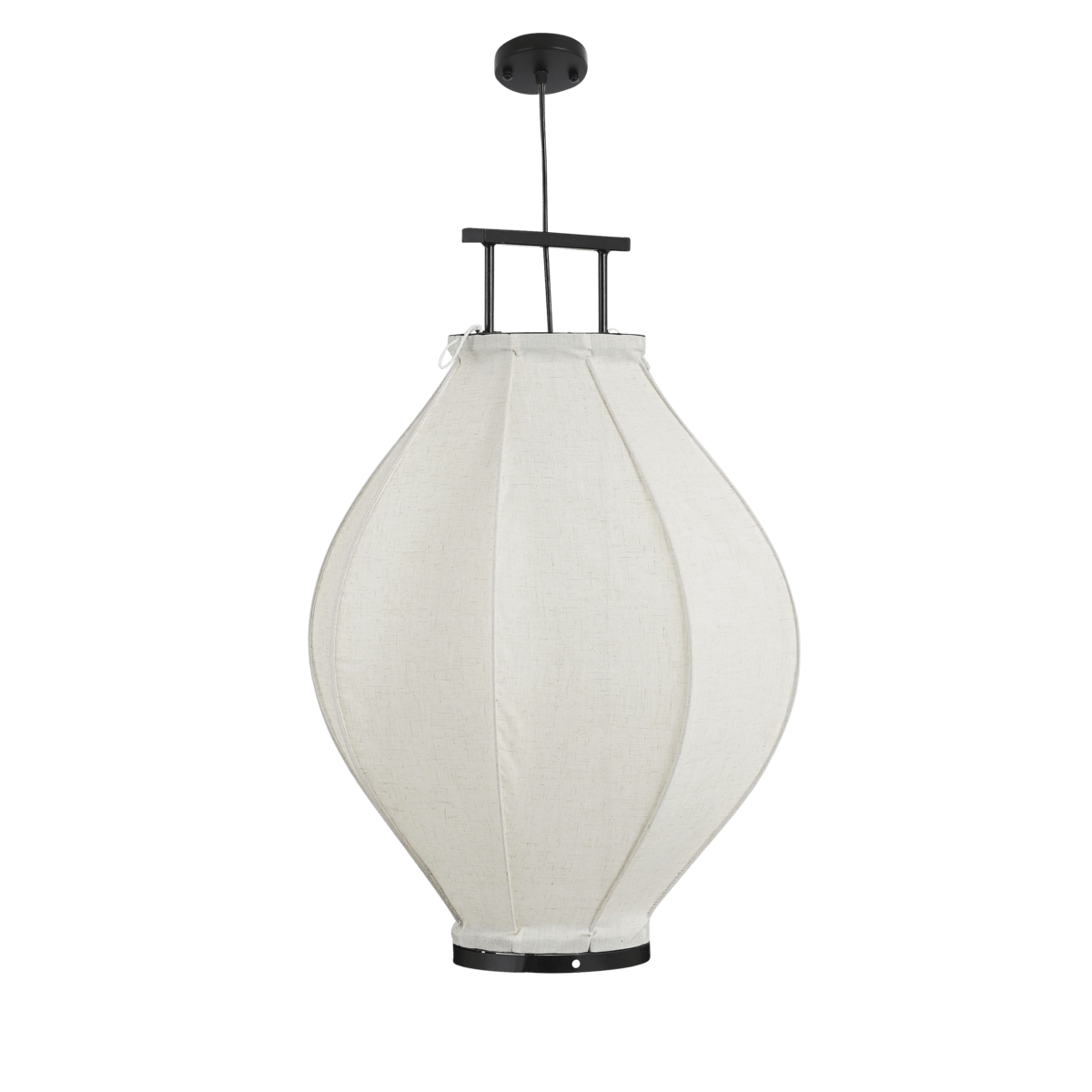 Mica Decorations Pego Hanglamp - H73 x Ø54 cm - Linnen - Off White