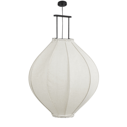 Mica Decorations Pego Hanglamp - H94 x Ø70 cm - Linnen - Off White