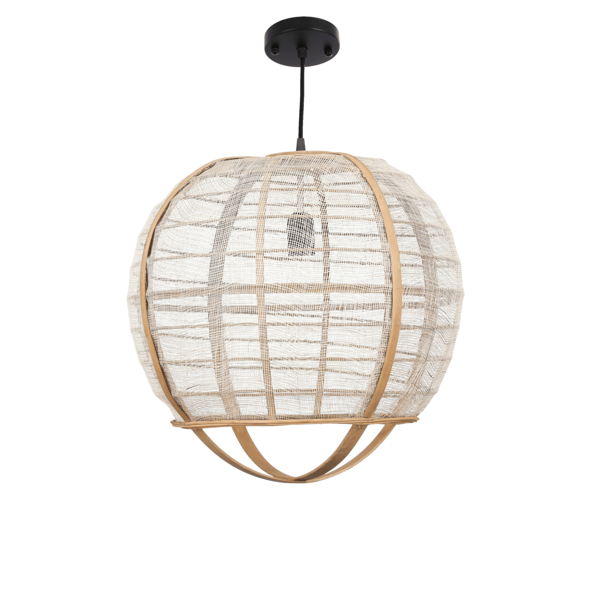 Mica Decorations Pella Hanglamp - H44 x Ø45 cm - Linnen - Beige