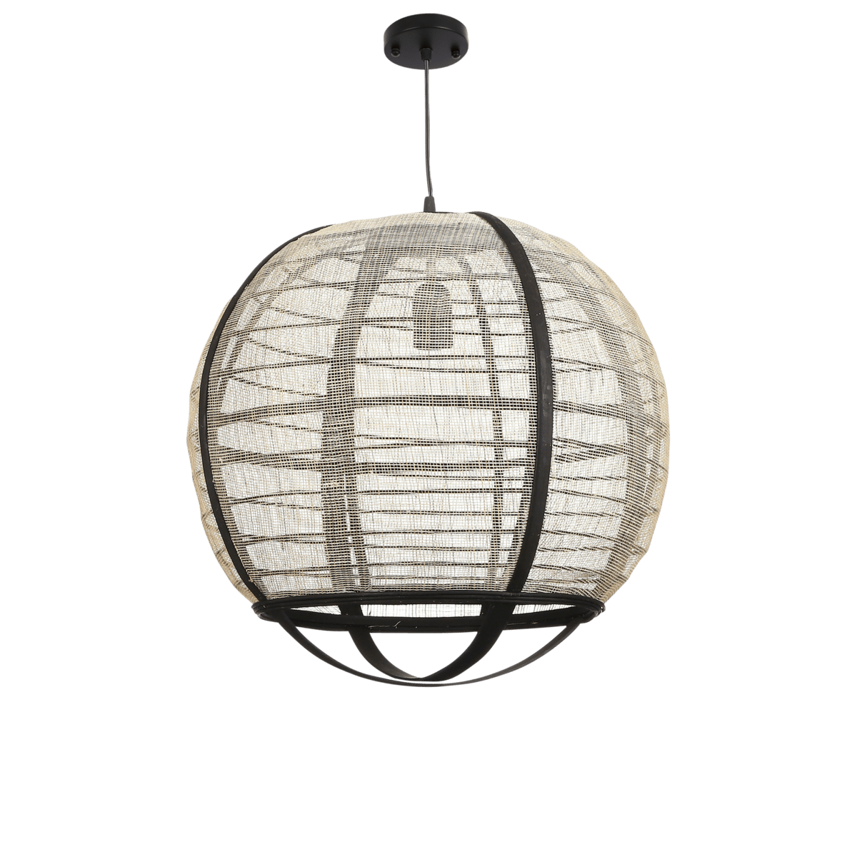 Mica Decorations Pella Hanglamp - H44 x Ø45 cm - Linnen - Off White