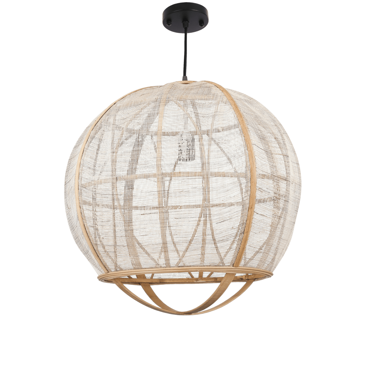 Mica Decorations Pella Hanglamp - H50 x Ø51 cm - Linnen - Beige