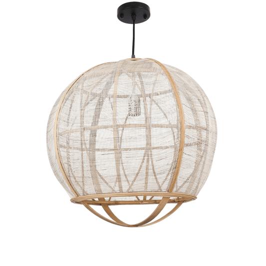 Mica Decorations Pella Hanglamp - H50 x Ø51 cm - Linnen - Beige